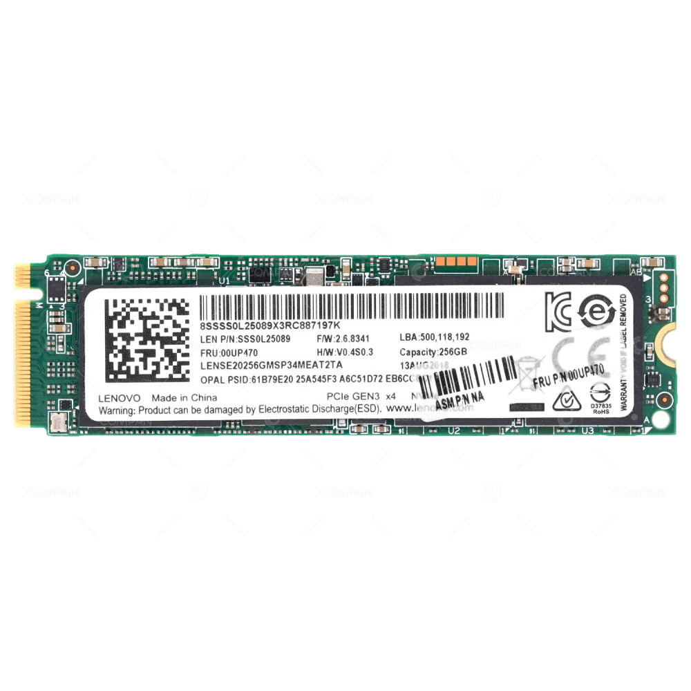 00UP470  LENOVO NVME SSD 256GB M.2 PCIE 3.0 X4 2280